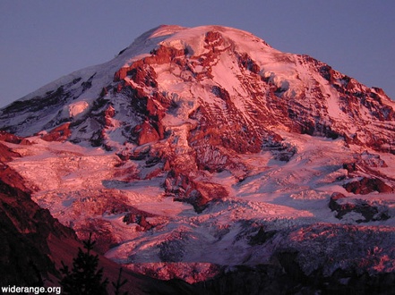 Alpengloed op Mt Rainier (VS) (foto: J. Brauer)